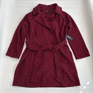 Alice Blue Red and Black Houndstooth Coat